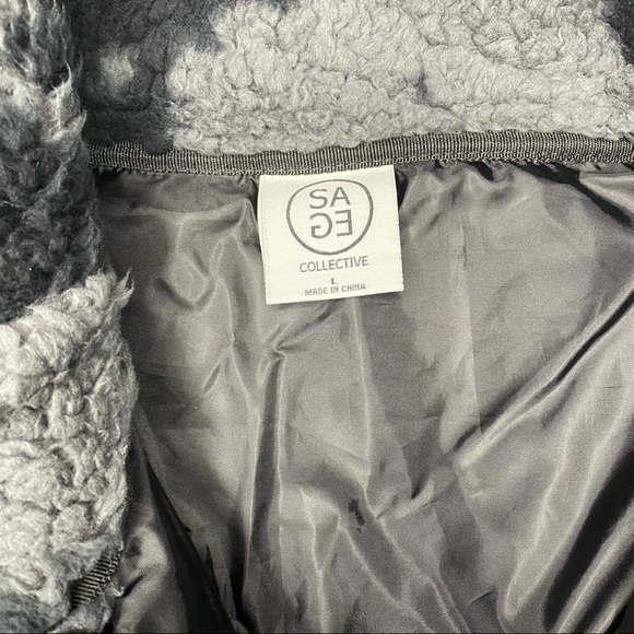 Oversized Pullover Crop Teddy Jacket Women Sage Collective Sherpa Cozy Sweater - Picture 4 of 7